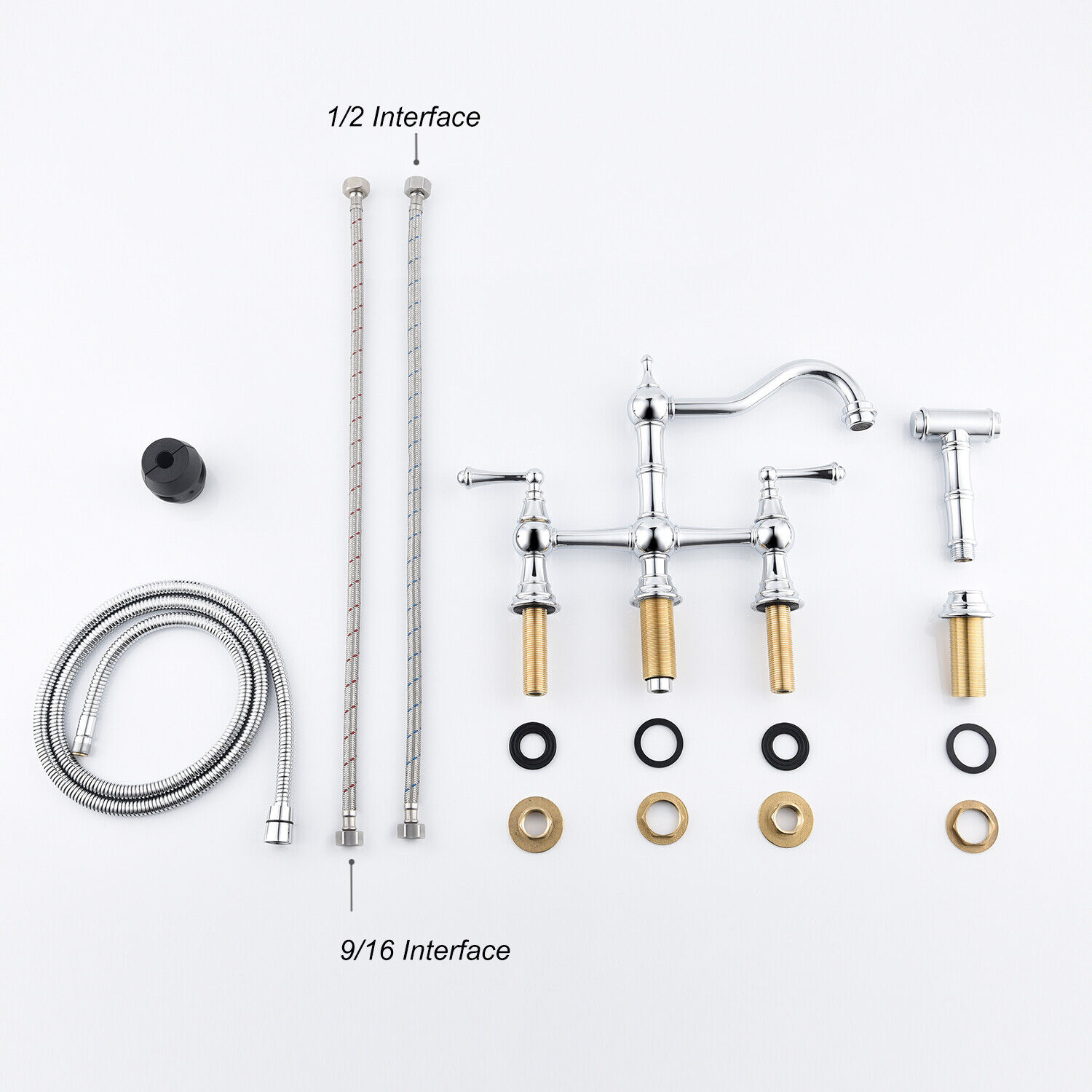Fontana RV White Travel Exterior Hand-Shower Kit Metallic With Hot & Cold Feature